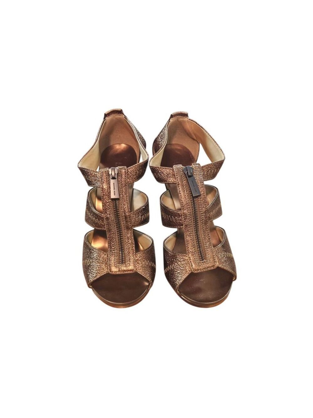 Michael Kors Bronze Metallic Zipper Heels - Picture 6 of 16
